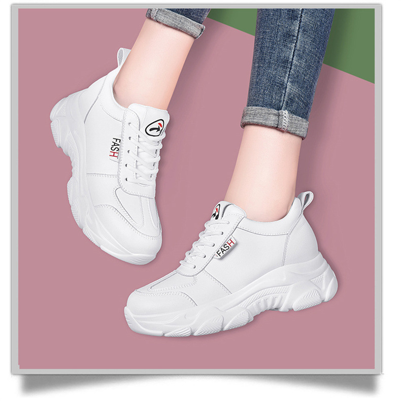 Giày sneaker chunky đế dày da thật nữ mới mùa xuân hè 2023 — DH 58316 mét xám (rỗng) mẫu mùa hè cao gót 5 cm, DH 58220 trắng xanh lá cây mẫu mùa hè cao gót 5 cm, DH 58302 trắng (mặt da) cao gót 5 cm, DH 58302 be xám (mặt da) cao gót 5 cm chi tiết 7