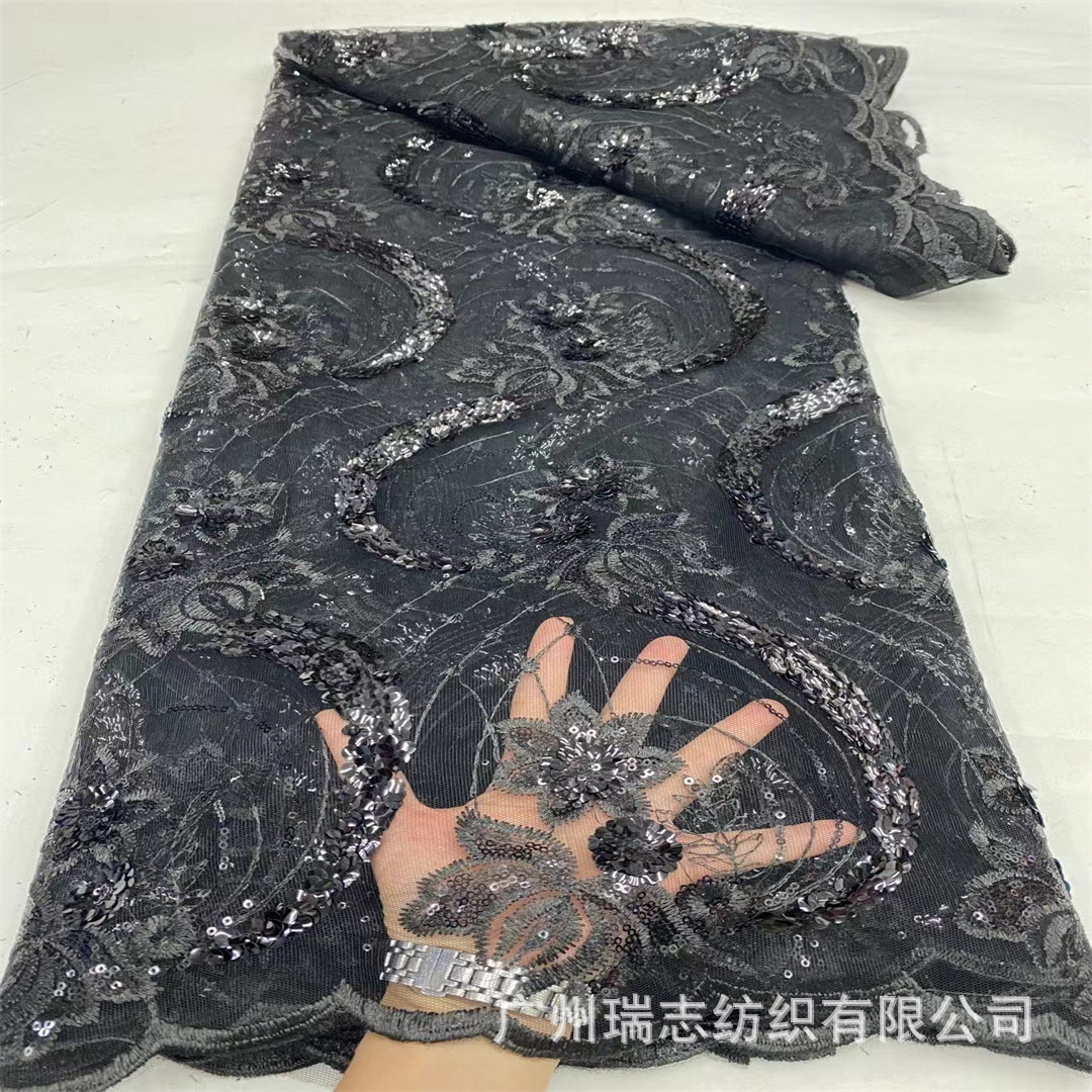 Sólo el estilo americano laminado posicionamiento bordado tela de encaje azulejos africanos vestido de malla accesorios de decoración