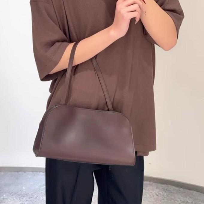 The Row Style Women's Bag Soft Milk Calfskin Women's Peggy cluth Shoulder Underarm Handbag Handbag