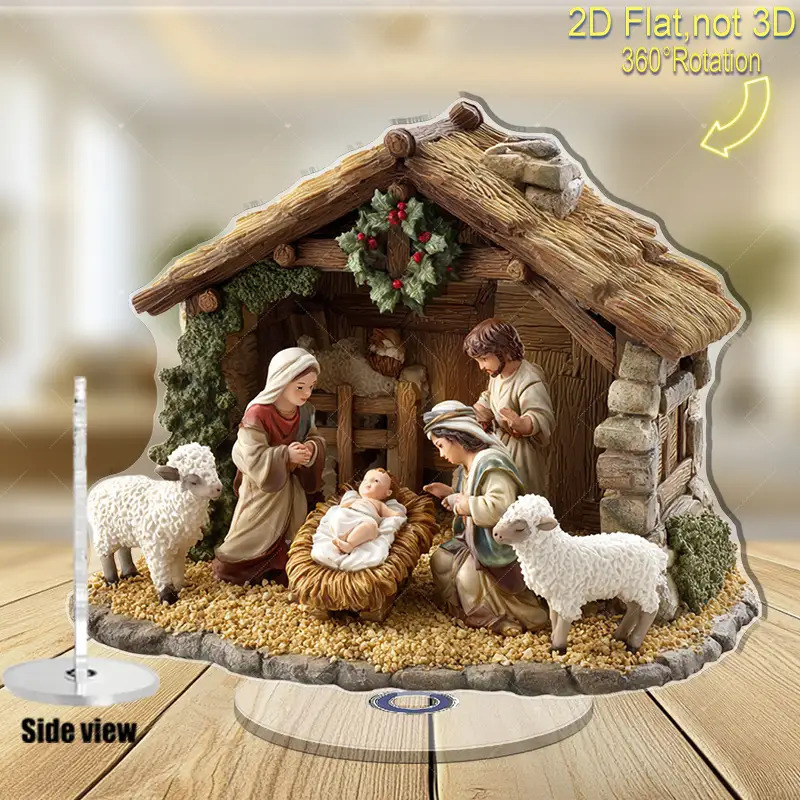 2D平面旋转亚克力摆件圣诞节复活节感恩节家居桌面装饰