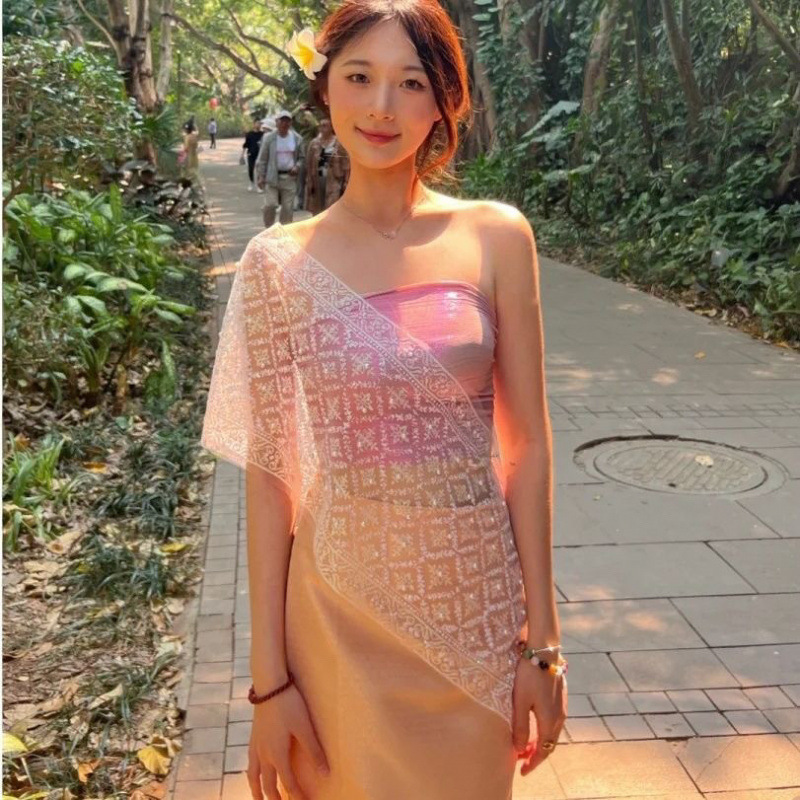 14호 브라랩 + 스커트 + 숄 프랜지파니 머리핀 포함