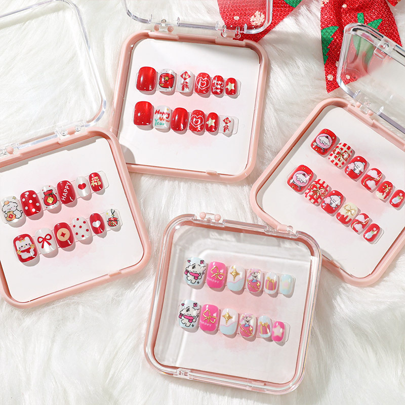 Nuevos productos estereoscópicos LIP oro ojo de gato usar uñas hechas a mano pieza de uñas pieza de uñas productos terminados lindo dibujo animado pegatinas de uñas