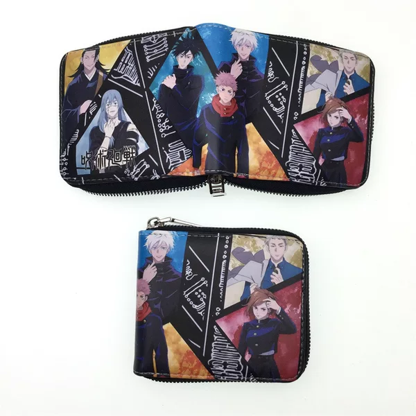 Jujutsu Kaisen Short Zipper Wallet Yuji Itadori Gojo Satoru Multi-Card Slot Coin Purse Pu Leather Wallet