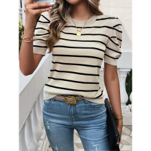 D 71523 Short puff sleeve knit top ��������������֯����