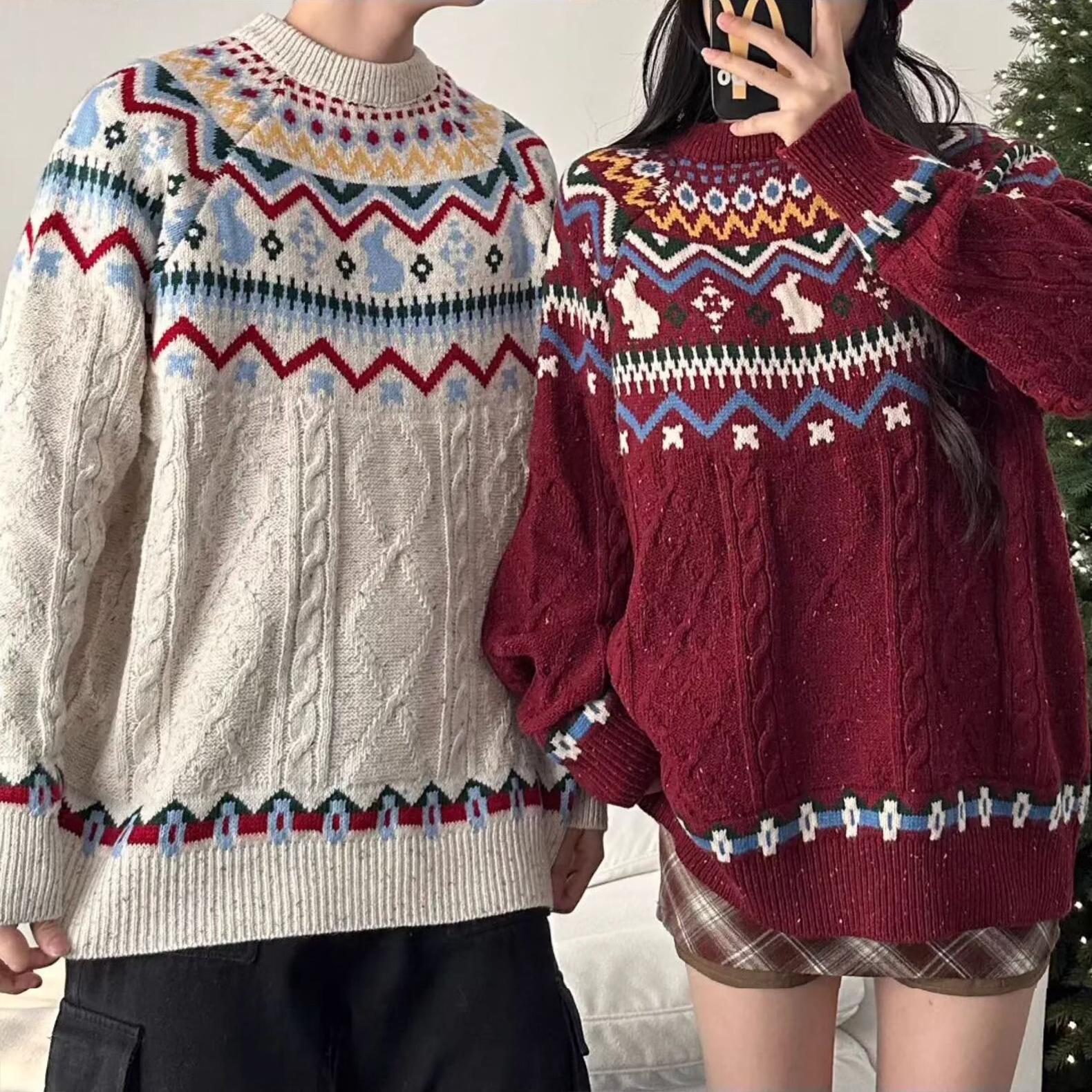 Explosiones transfronterizas de tamaño europeo de tamaño grande Fair Island Jacquard jersey suéter hombre Navidad sensación de fábrica de ropa exterior al por mayor