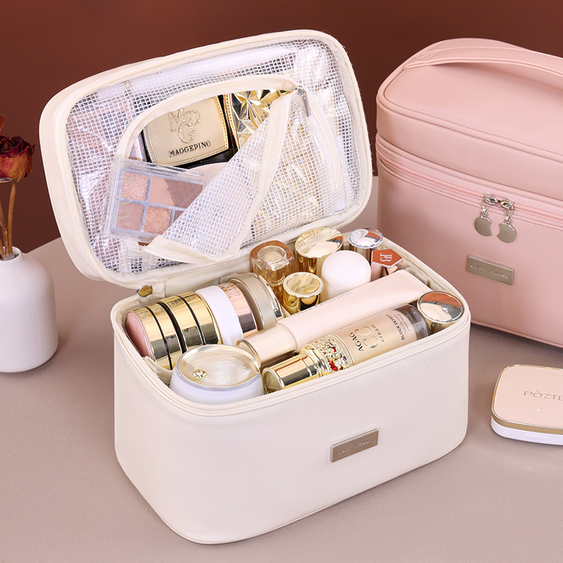 Bolsa de maquillaje de división para mujeres 2025 nuevo paquete de maquillaje de alta gama de gran capacidad bolsa de almacenamiento portátil de viaje bolsa de lavado de mano