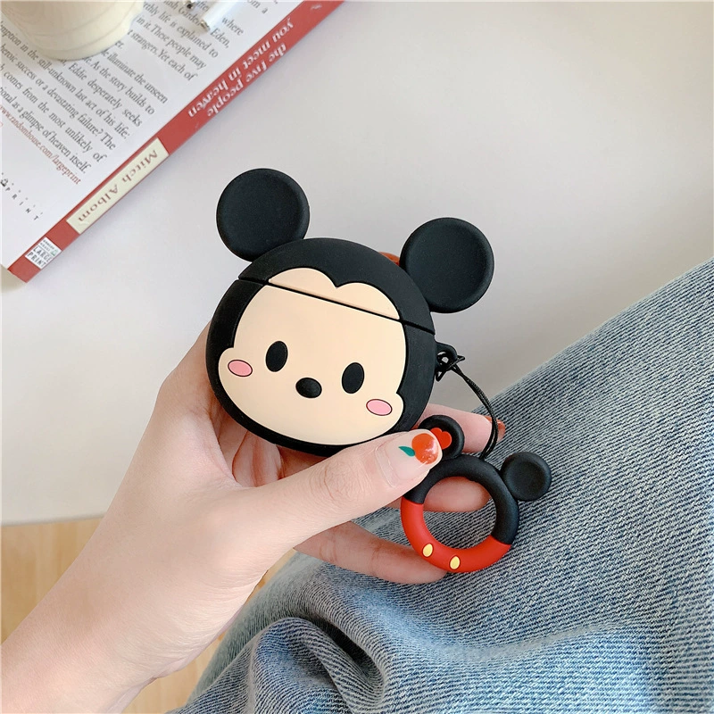 Защитный силиконовый чехол (Apple AirPods 1/2/Pro/3), милый 3D мультяшный брелок-накладка