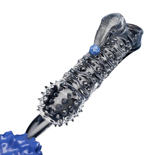 Double vibrating spiked wolf braces lengthened and thickened condoms sexy long-lasting condoms couples sex products for men and adults