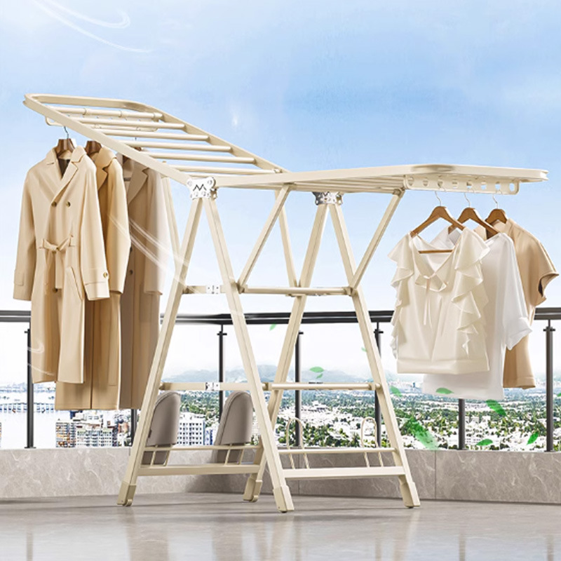 piso plegable percha de ropa balcón doméstico barra de secado percha de ropa doméstica al aire libre percha de ropa interior percha de colcha de bebé