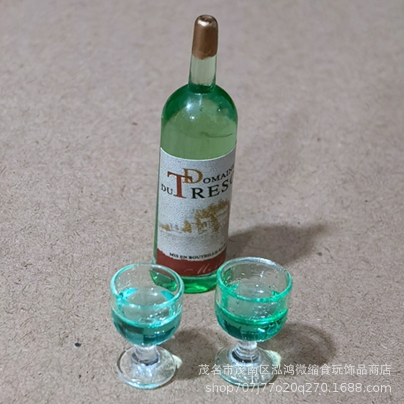 Casa de muñecas pequeño paño casa de muñecas accesorios escena modelo miniatura comida y juego bar bodega decoración simulación botella de vino