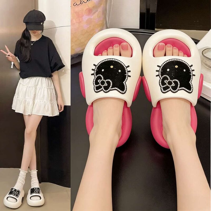 026 New Style Outdoor Sandals for Girls, Cute Cartoon Eva Thick-Soled Slippers with a Soft Feel, Suitable for Home and Outdoor Use in Summer