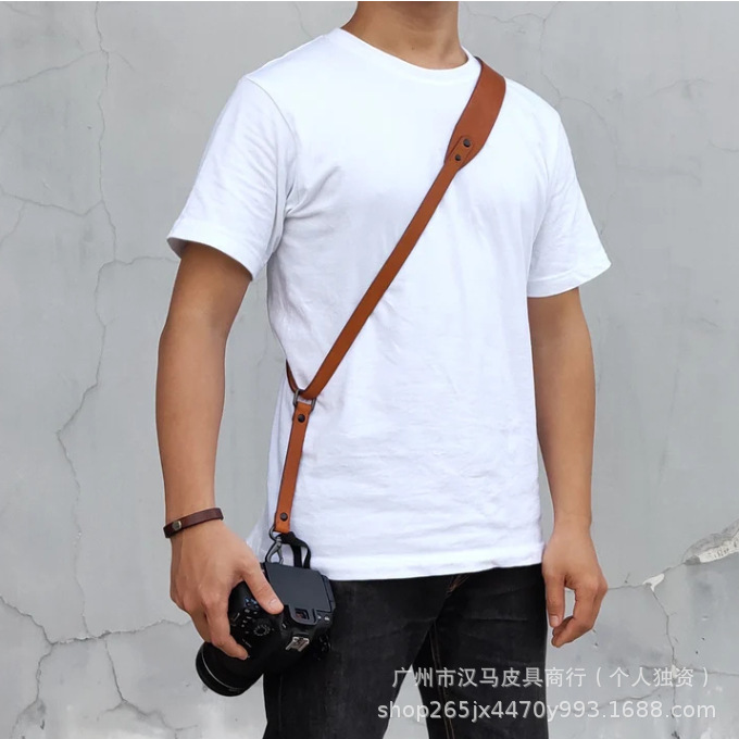 Cross-Border Vintage Crazy Horse Leather Genuine Leather Camera Strap, Crossbody Multifunctional Strap with Buckle, Dslr Strap Cross-Border Vintage Crazy Horse Leather Genuine Leather Camera Strap, Crossbody Multifunctional Strap with Buckle, Dslr Strap