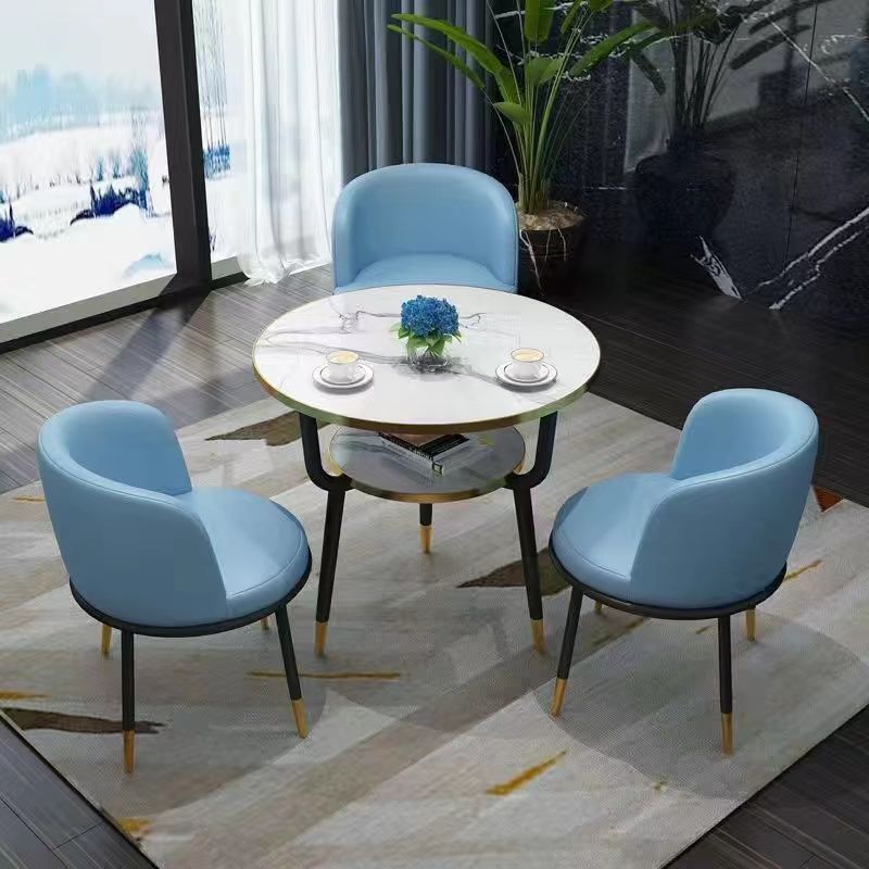 Fabricantes directos negociaciones simples balcón mesa y sillas de ocio oficina recepción cafeteria sala de ventas casa de dos pisos