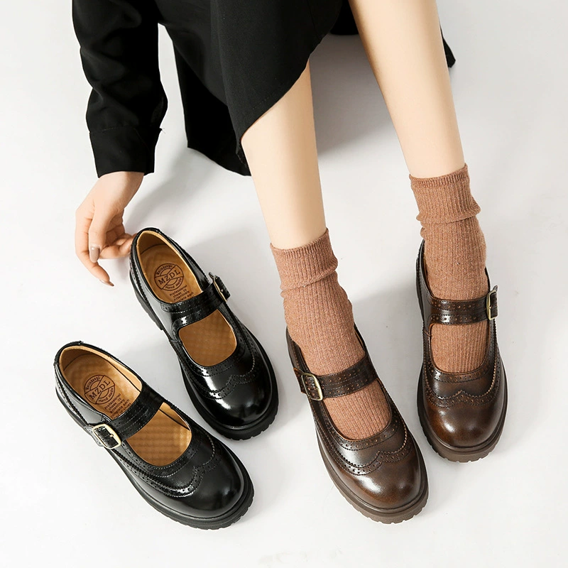 6067-1 красивая обувь для ног, новая весенне-осенняя японская кожаная обувь JK, обувь в стиле ретро, обувь Брок Мэри Джейн, Женская обувь в студенческом стиле
