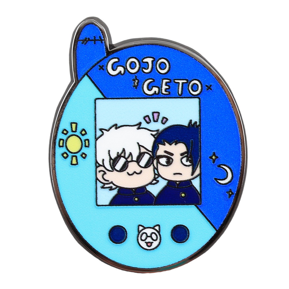 Satoru Gojo and Suguru Geto Cartoon Brooches Jujutsu Kaisen Character Enamel Badges Creative Clothing Backpack Accessories