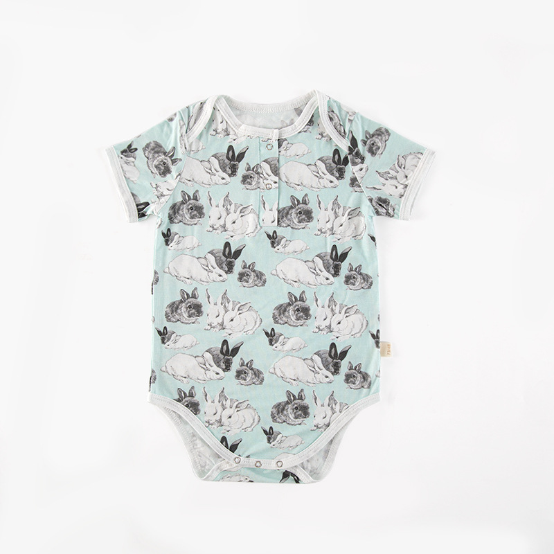 Bebé frío bambú algodón abrigo de verano bebé hombre y mujer ropa de aire acondicionado delgada camiseta de manga corta camiseta de escalada