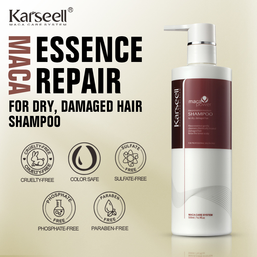 Champú hidratante y suavizante Karseell maca maca essence, champú de keratina para limpieza profunda de salón.