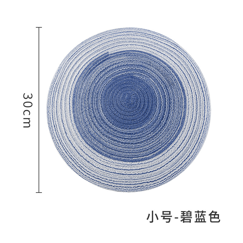A3045 estera redonda de aislamiento estera de mesa estera de comida occidental nórdica estera de taza de té estera de placa de lino de algodón japonés