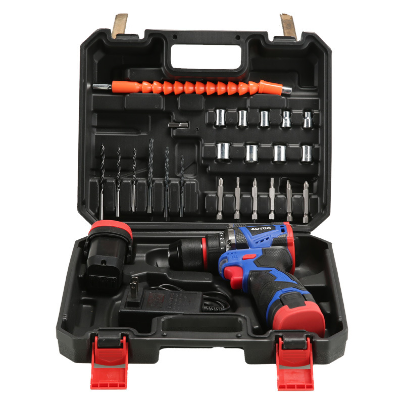 Transfronterizo nuevo taladro eléctrico de litio de alta potencia taladro de mano sin escobillas taladro de impacto carga taladro eléctrico de litio de doble velocidad destornillador eléctrico