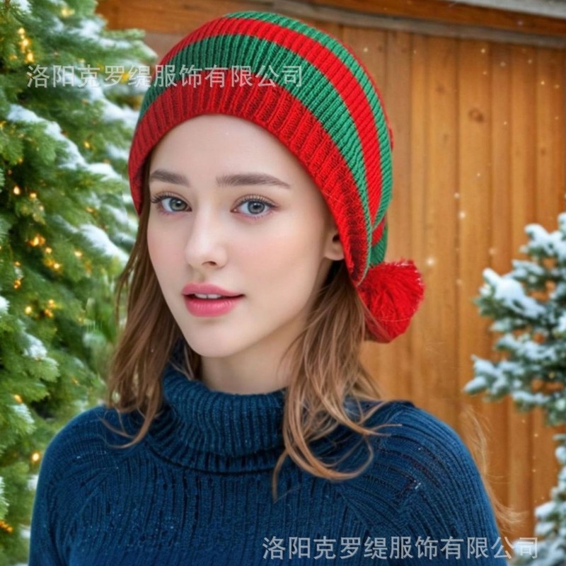跨境秋冬季新款亲子毛线圣诞帽节日礼物装饰针织毛球帽子厂家直销|undefined