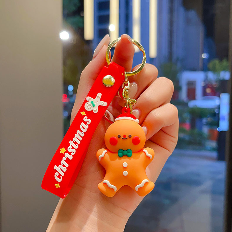 国境を越えたサンタクロースのキーホルダークリスマスペンダントクリスマスツリートナカイ人形バッグキーホルダープレゼント卸売り|undefined