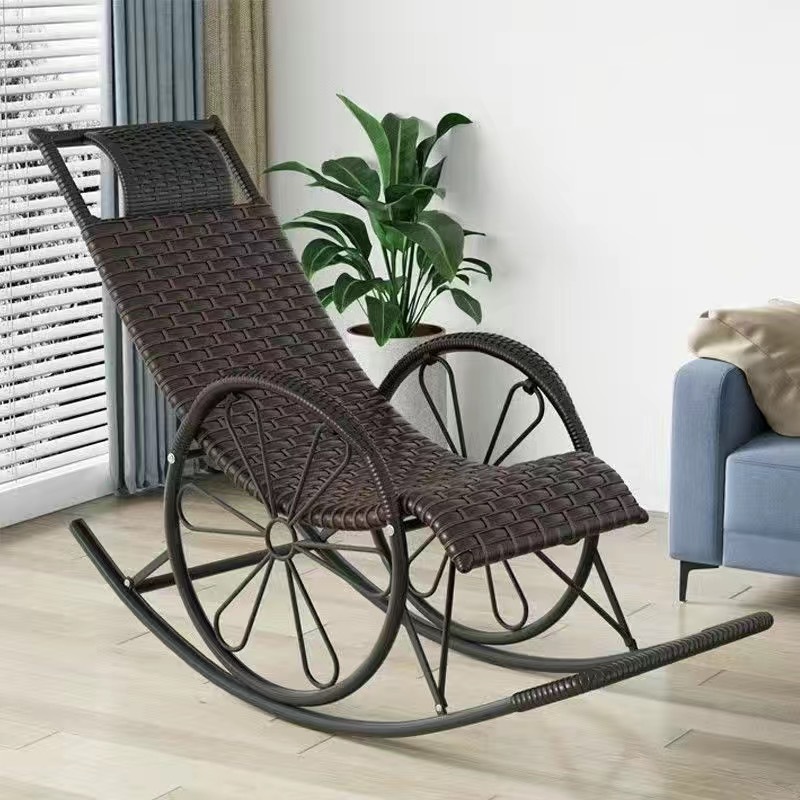 Silla de mecedor silla de caña silla de almuerzo para adultos balcón casero ocio para dormir sala de estar silla de relajación especial para ancianos
