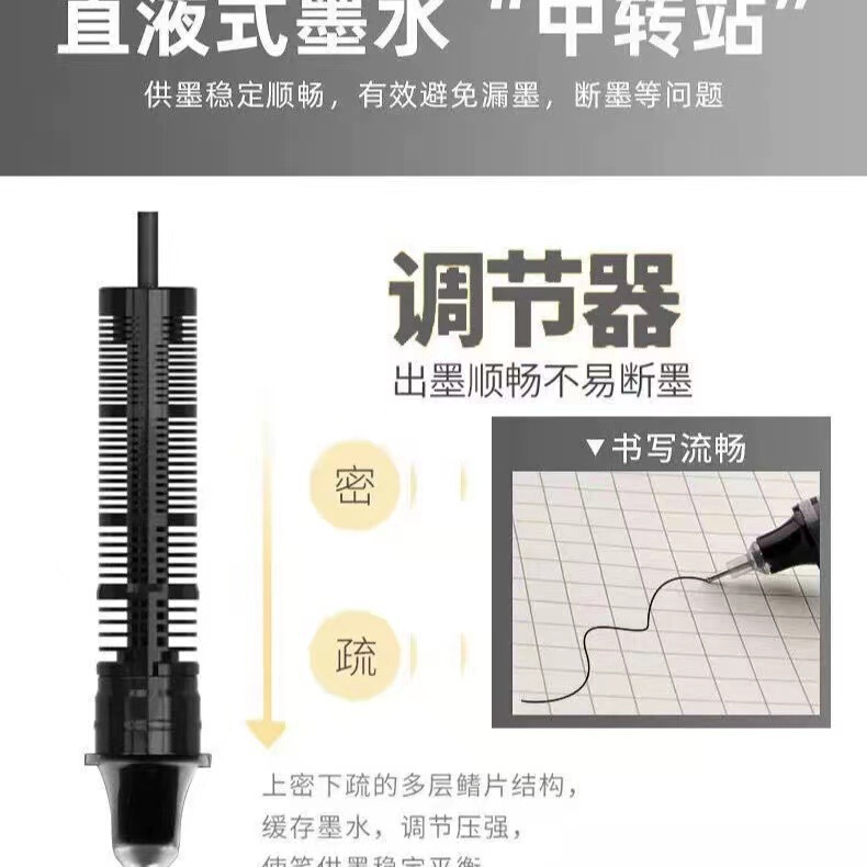 直液式中性筆速乾大容量走珠広告筆オーダーメイドロゴ針管ブラシ問題事務サインペン|undefined