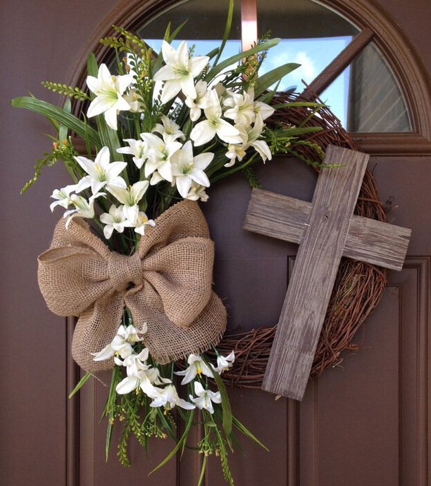 Pascua De Resurrección Pastoral Flor Nudo De Lazo El Plastico Tela Casa A Diario Festival Adornos Colgantes display picture 9