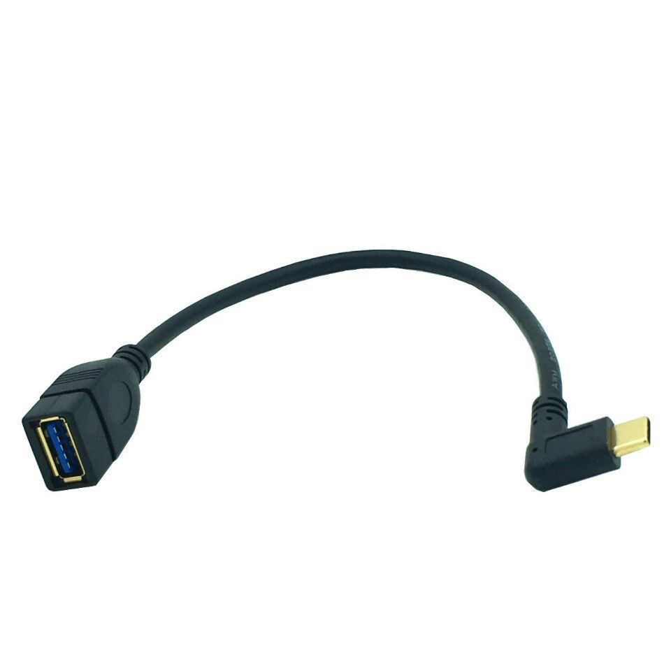 镀金USB3.1数据线OTG线AF TO type-c弯头接口转USB3.0母平板连接