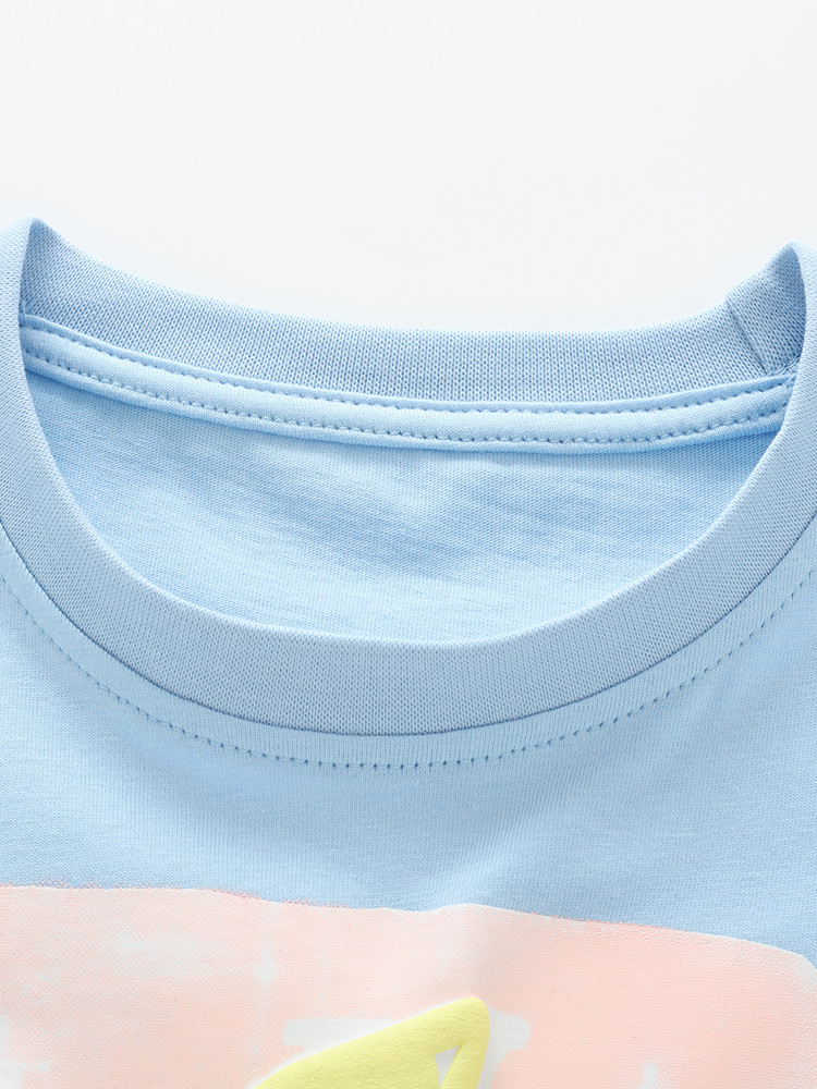 Trajes de niñas malwee transfronterizos de verano nuevos pantalones a rayas de manga corta para niños europeos y estadounidenses