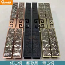 定制玻璃门把手 免费刻字雕刻祥云木门把手豪华酒店推拉大门拉手