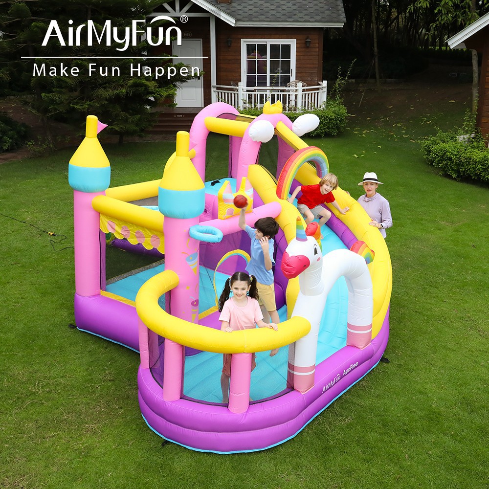 Doctor Dolphin Children's Home Castillo inflable Parque infantil Pequeño tobogán Jumper Piscina Bobo Fuerte inflable interior y exterior