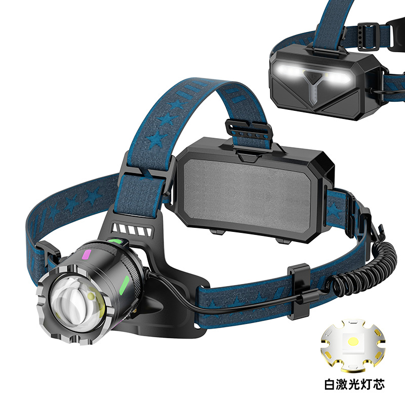 Luz intensa LED de pesca nocturna recarga remota luz de pesca nocturna faro de campamento al aire libre lámpara de mina batería de litio sonoro antorcha montada en la cabeza