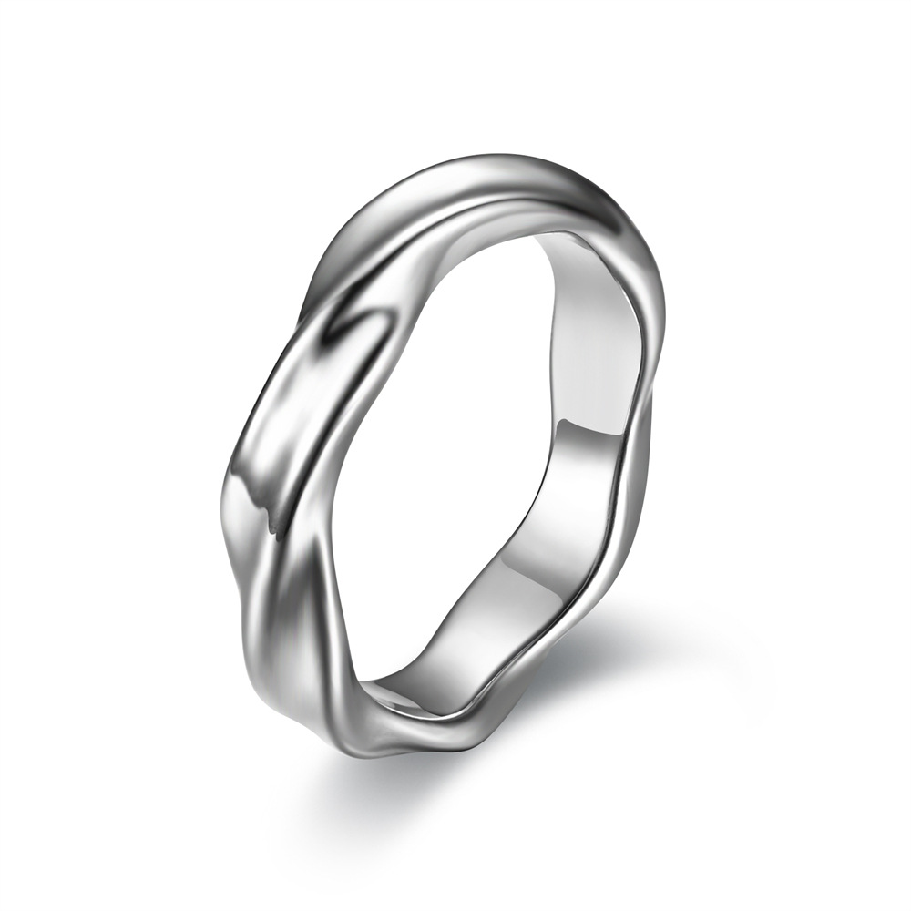 Titanium steel mobius ring hand polished high quality