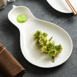 盘子商用餐厅创意饭店酒店专用陶瓷异形白色凉菜盘高级感造型餐具