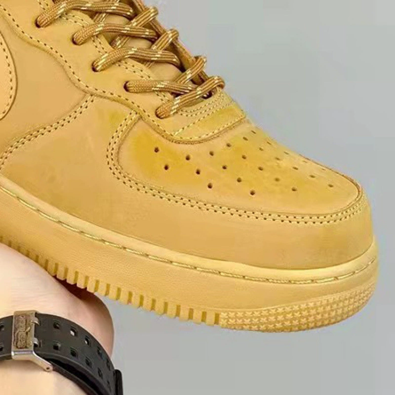 Nike Air Force 1, пшеничные кроссовки, белые туфли для мужчин и женщин для любимых