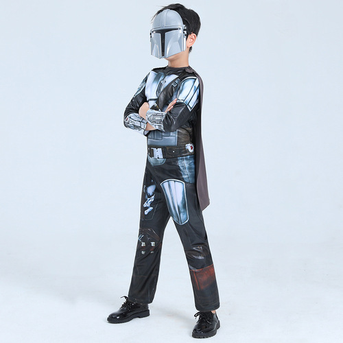 Galaxy Bounty Hunter The Mandalorian Kids Cosplay Costume Halloween Holiday Party Performance Dress Up