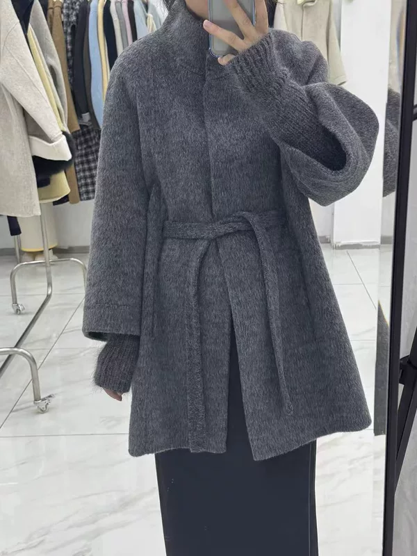 П Demi-season вязаный модный универсальный длинный двусторонний пояс, стиль light luxury, городской стиль, средняя длина