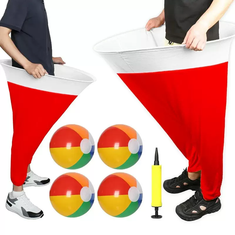 亲子活动抛接球红白奶奶裤子跨境户外拓展团建道具庭院投球游戏裤