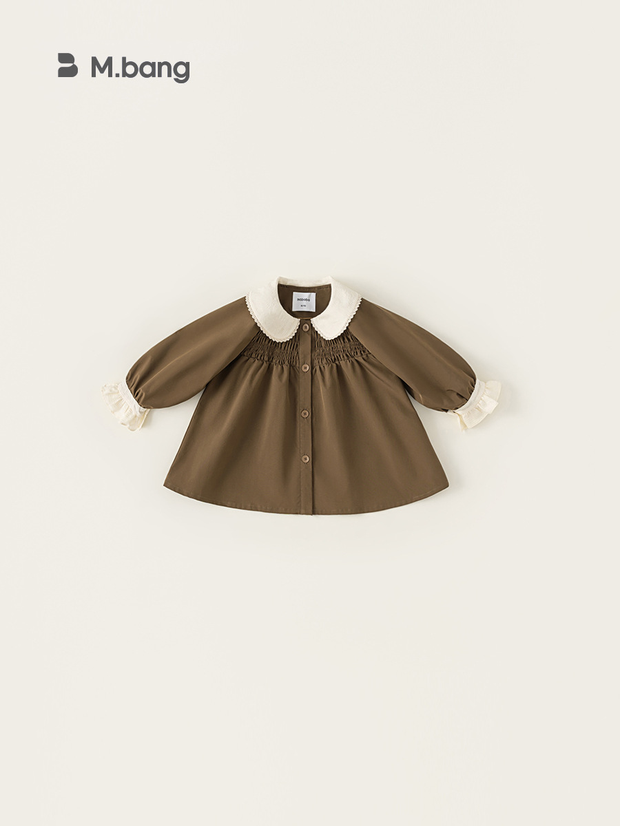 Yoobao ropa infantil de niñas de otoño chaqueta 2025 nuevo color de collar de muñeca de otoño chaqueta de manga larga suelta primavera y otoño