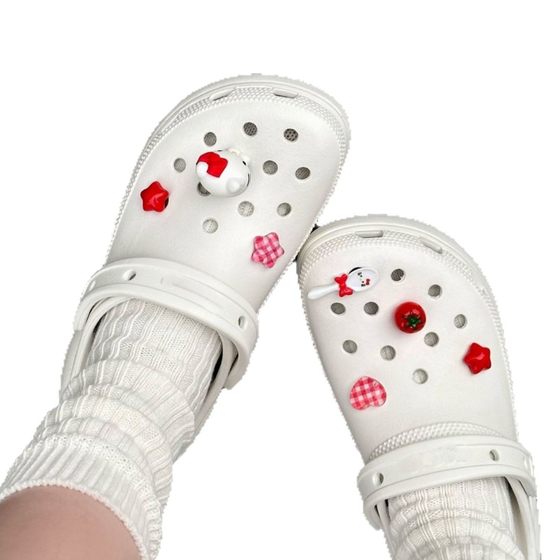 Cross-border Hole Shoes Accessories diy Tomato Kitty Shoe Flower Red Cute Kate Cat Original Niche Sweet Cool Shoe Flower