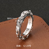 Retro ring hip-hop style for beloved, European style, punk style, silver 925 sample, on index finger