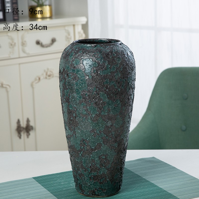 Jingdezhen nuevo jarrón de cerámica china planta maceta de flores de cerámica vintage flor seca sala de estar decoración moderna simple estricta