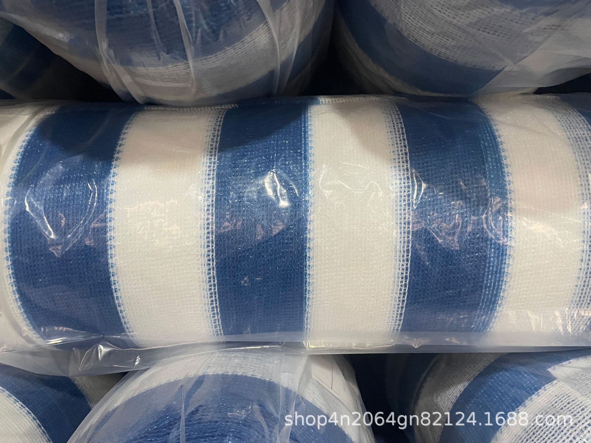 蓝白条纹防晒网阳台整卷户外家用遮光网户外6针遮盖hdpe遮阳网
