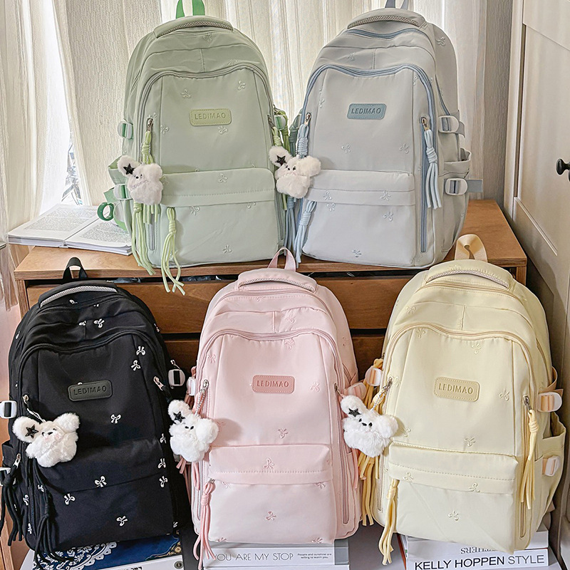 Cross-border school backpack for girls, 2026 new model, large capacity, multi-layer, lightweight backpack for middle and high school students