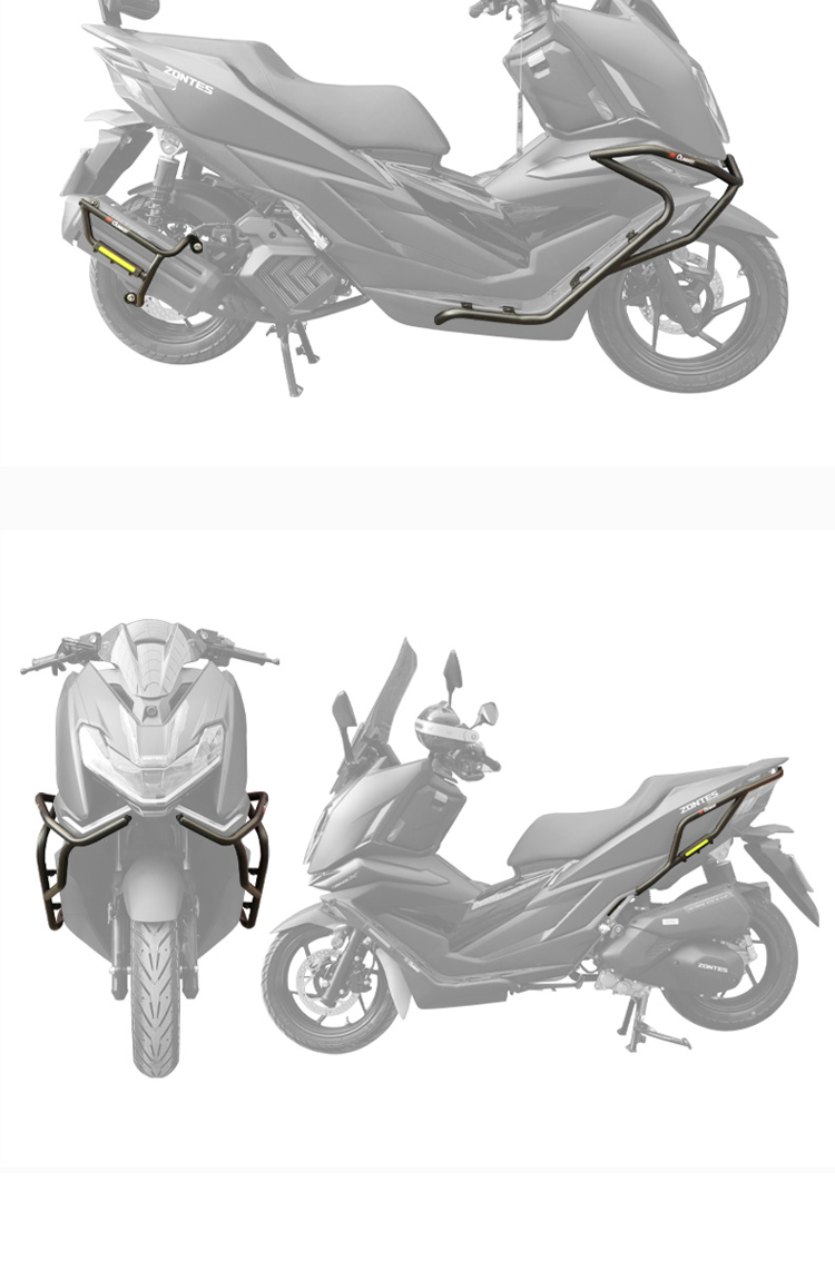 Suitable for the modification of the Zongsheng 150X bumper, front and rear guardrails, spotlight version, anti-fall and anti-collision protection bars, and exhaust guardrails