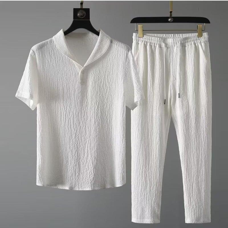 Casual suit Boys Summer New Thin High-end Sports suit Fashion Short-sleeved Trousers Trendy Light Luxury suit Casual suit Boys Summer New Thin High-end Sports suit Fashion Short-sleeved Trousers Trendy Light Luxury suit