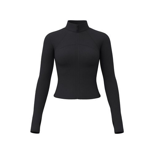 Ju Yi Tang Stitched-Line Yoga Jacket: Breathable, UV-Protective, Slimming, Lightweight, and Sun-Safe Fitness Wear