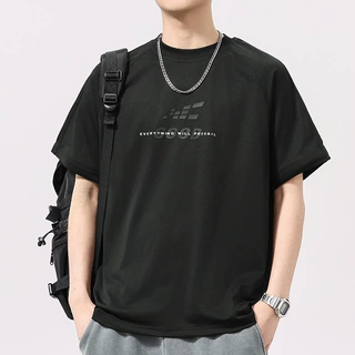 安洋网眼速干短袖t恤男士夏季2026新款潮牌圆领衣服弹力半袖薄款T