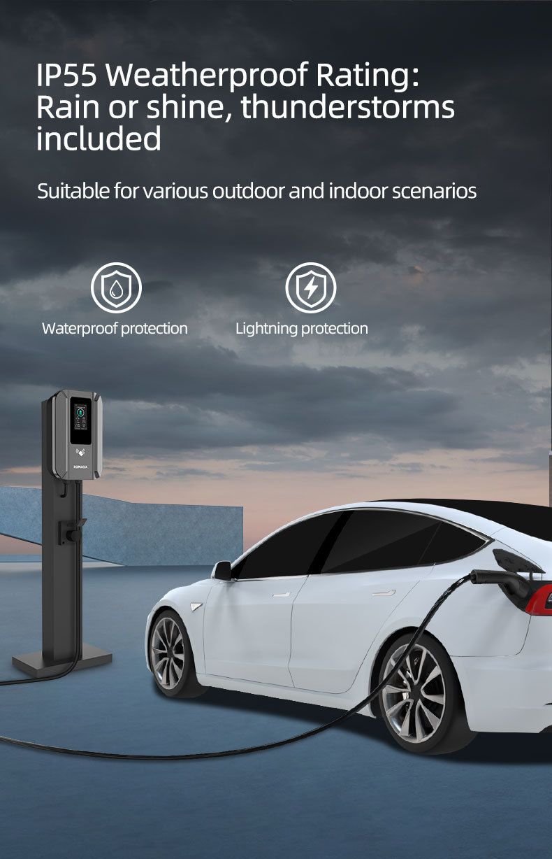 New energy home AC slow charging wall-mounted column-type charging station 7KW/11KW/22KW European standard Type2 cross-border